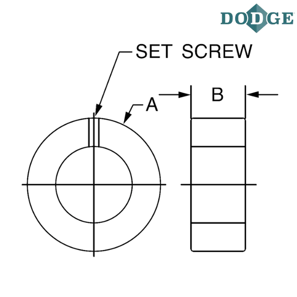 010112 DODGE - 3 11/16 SPLIT IRON COLLAR