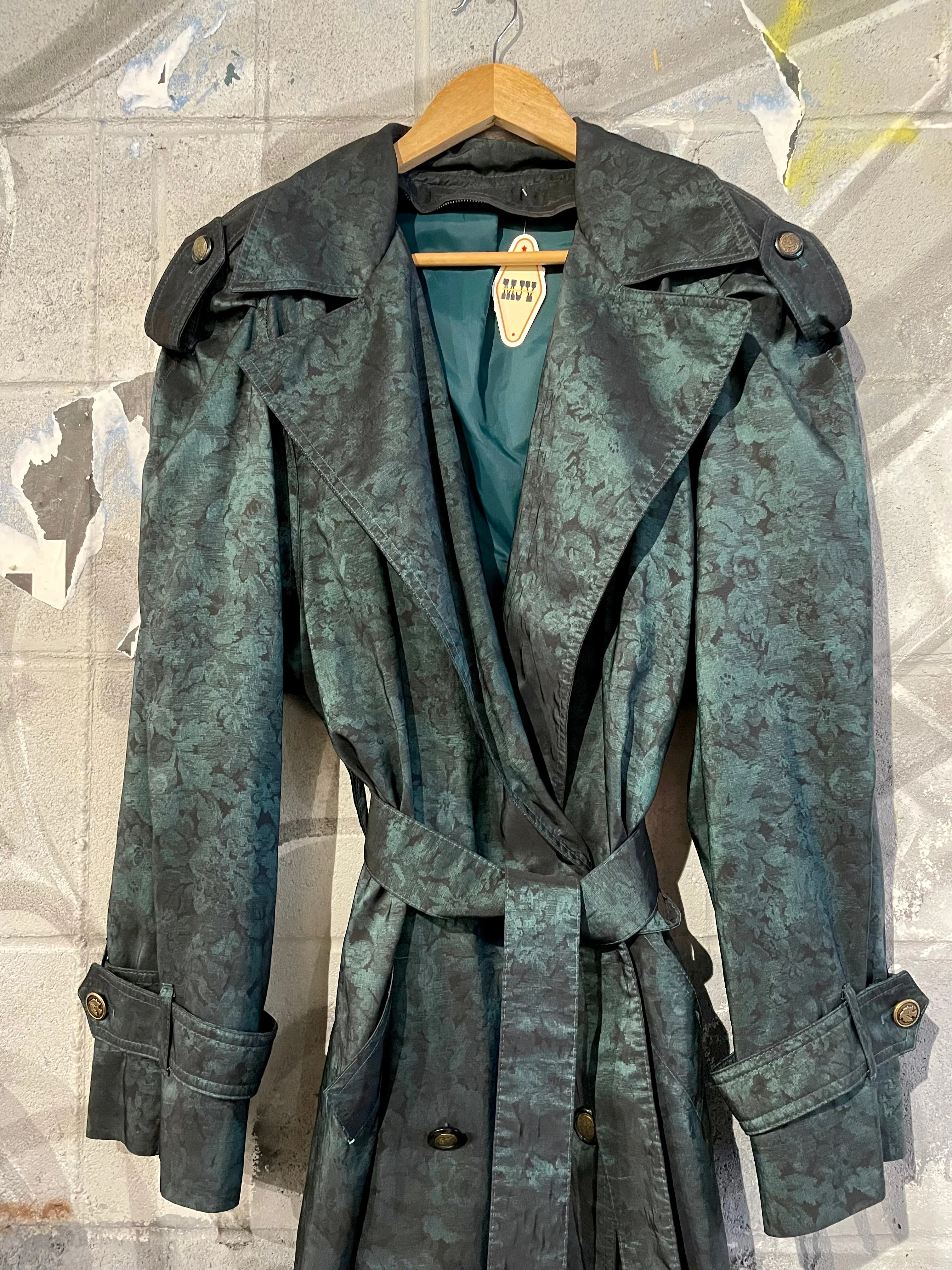 1980s London Fog Floral Trench Coat