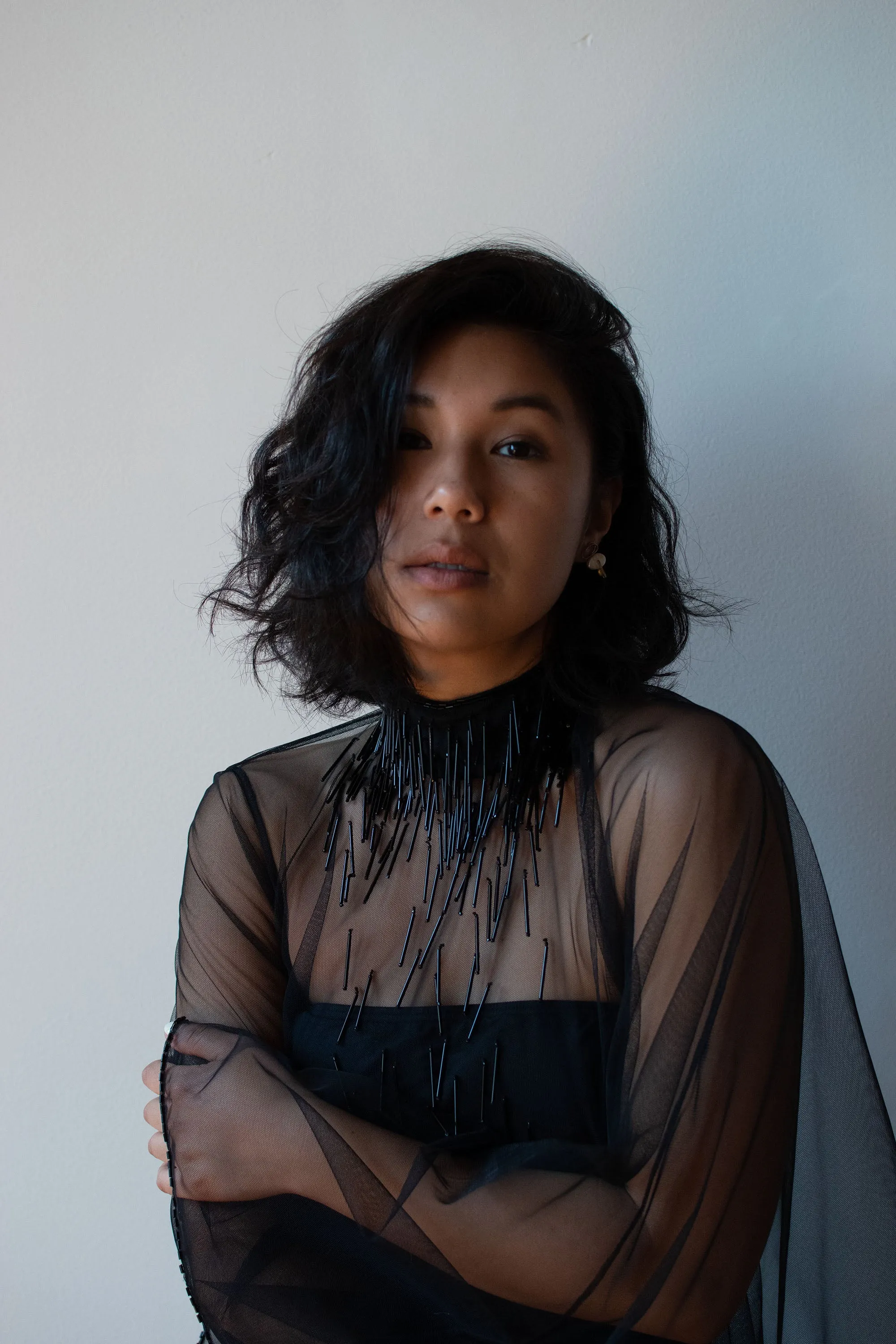 1990s Sheer Black Dress