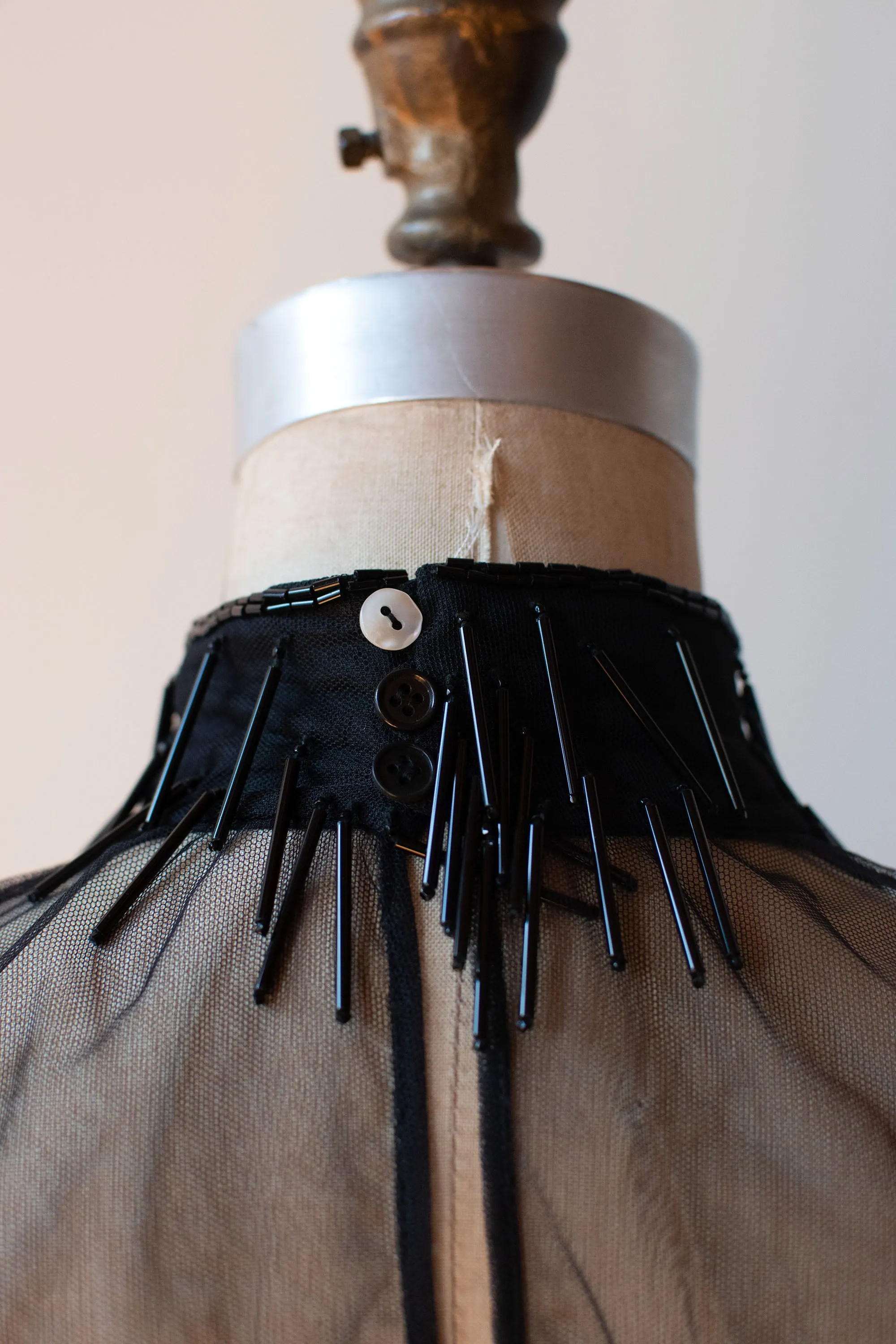 1990s Sheer Black Dress