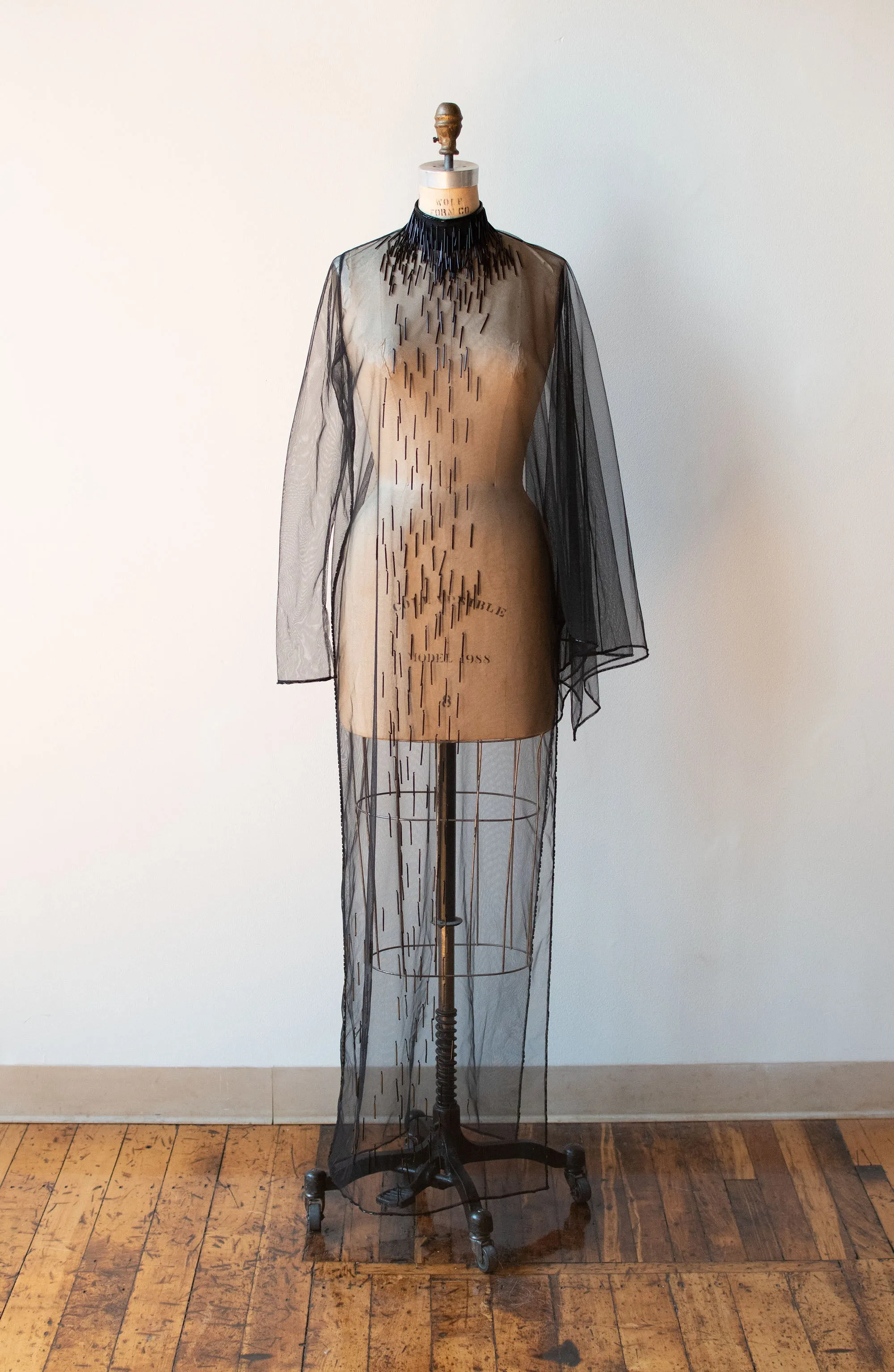 1990s Sheer Black Dress