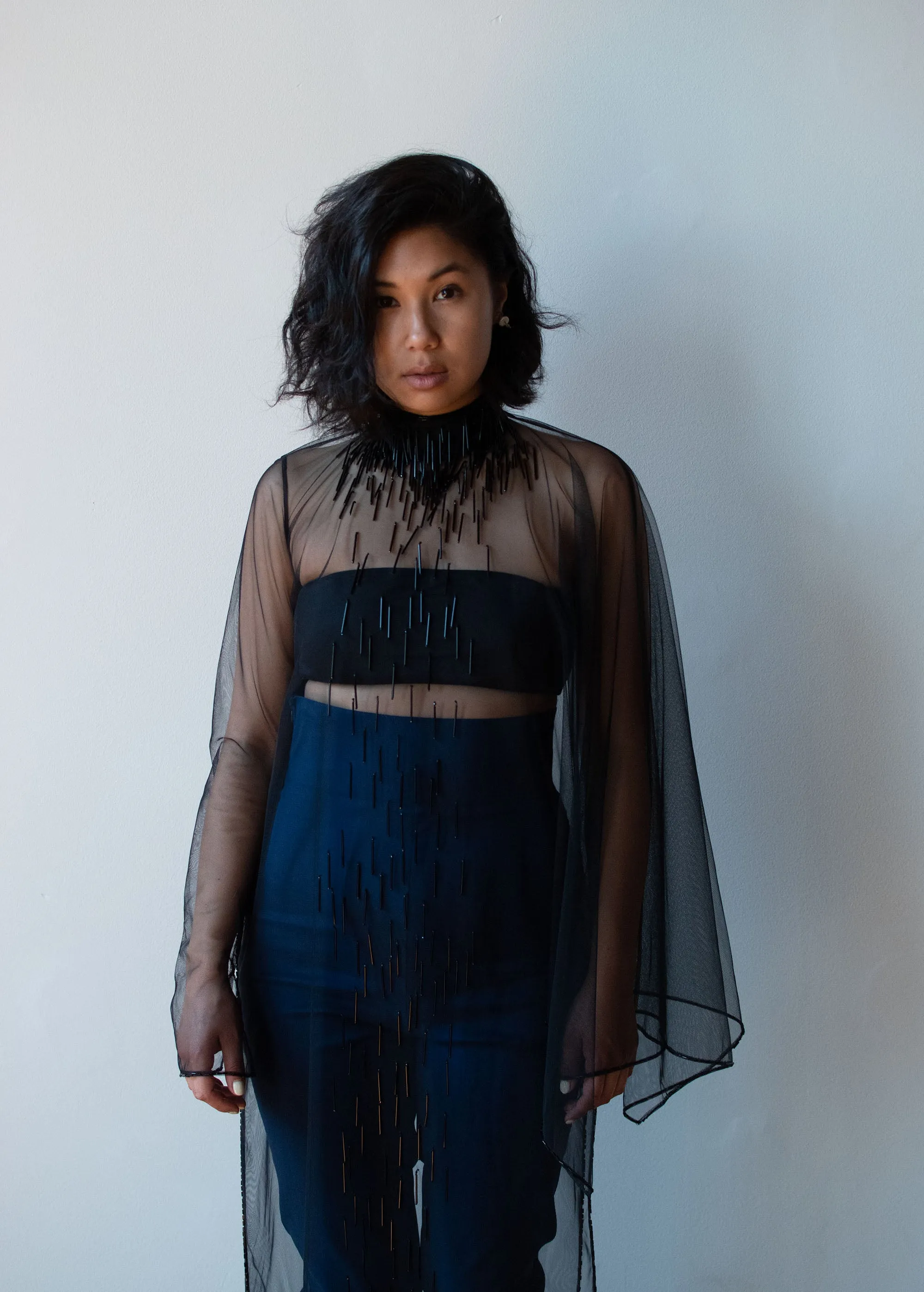 1990s Sheer Black Dress