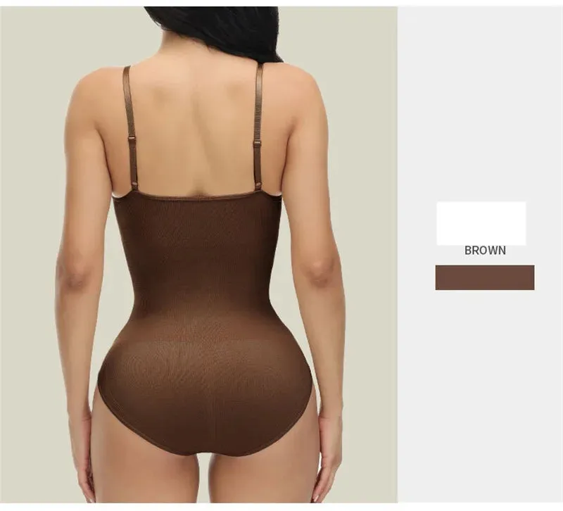 Angela V Neck Spaghetti Strap Bodysuits