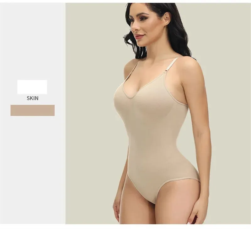 Angela V Neck Spaghetti Strap Bodysuits