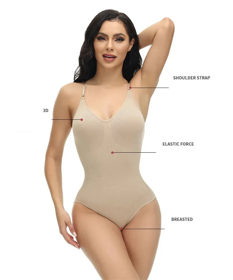Angela V Neck Spaghetti Strap Bodysuits