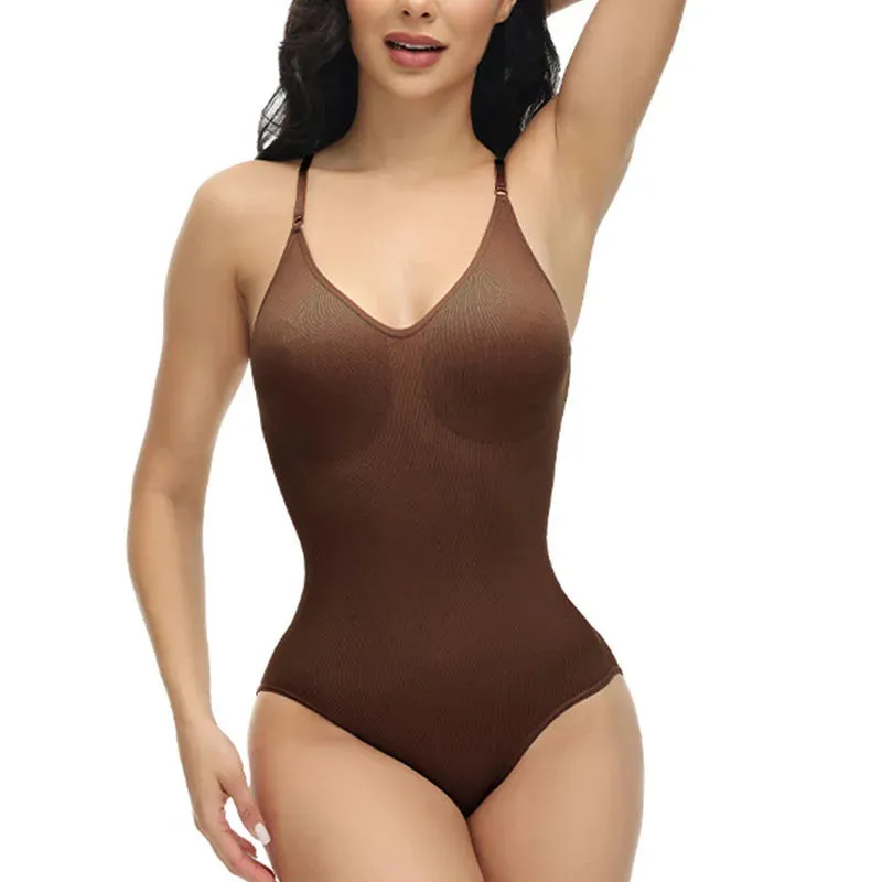 Angela V Neck Spaghetti Strap Bodysuits