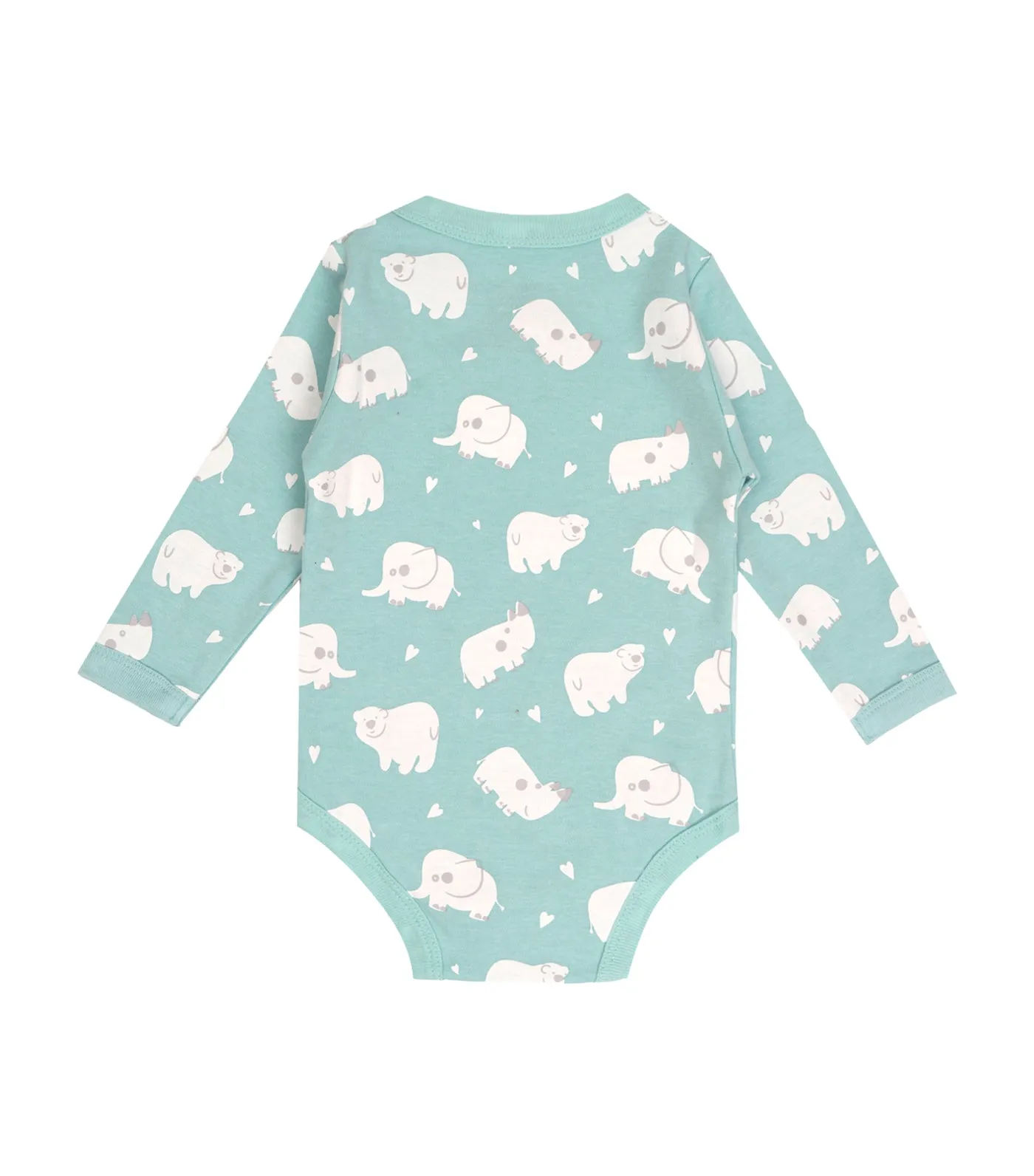 Animal Long Sleeve Kimono Bodysuit - Harbor