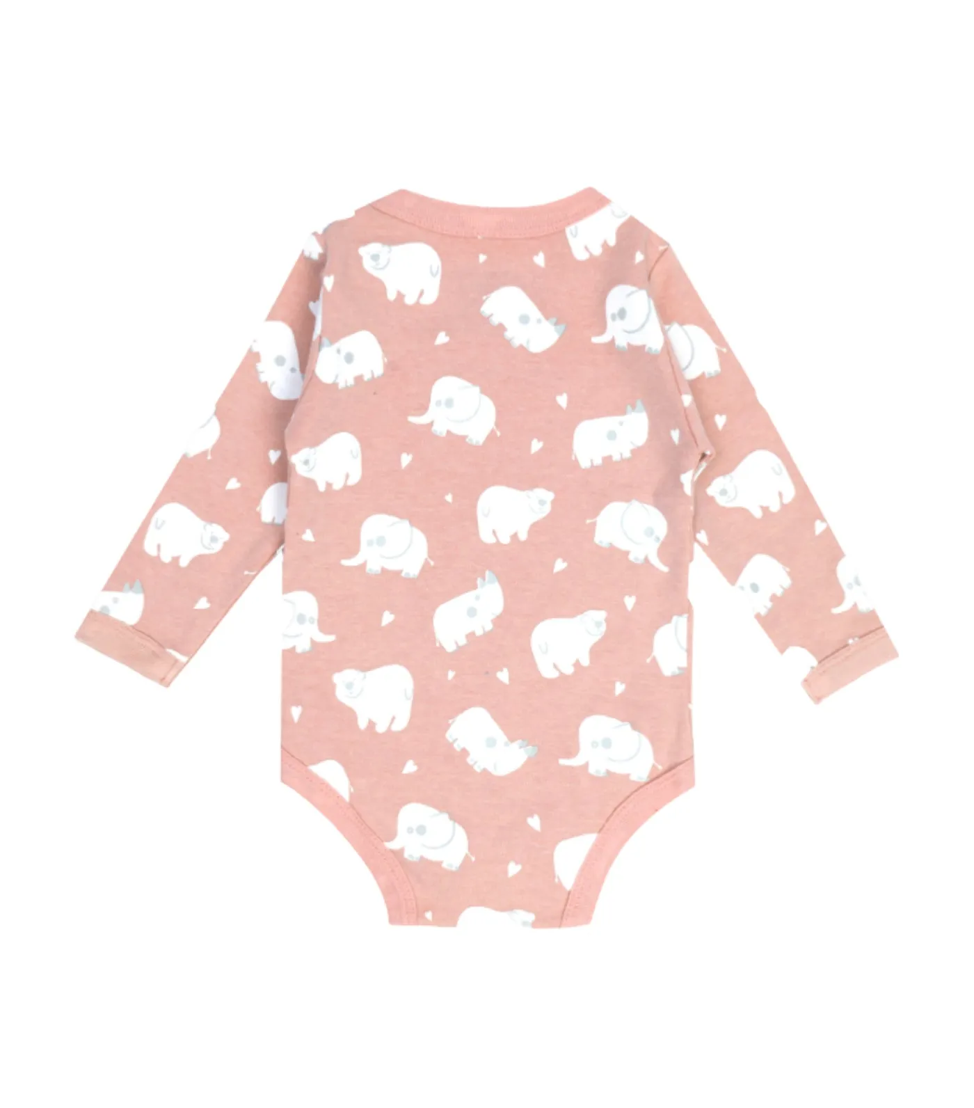 Animal Long Sleeve Kimono Bodysuit - Peony