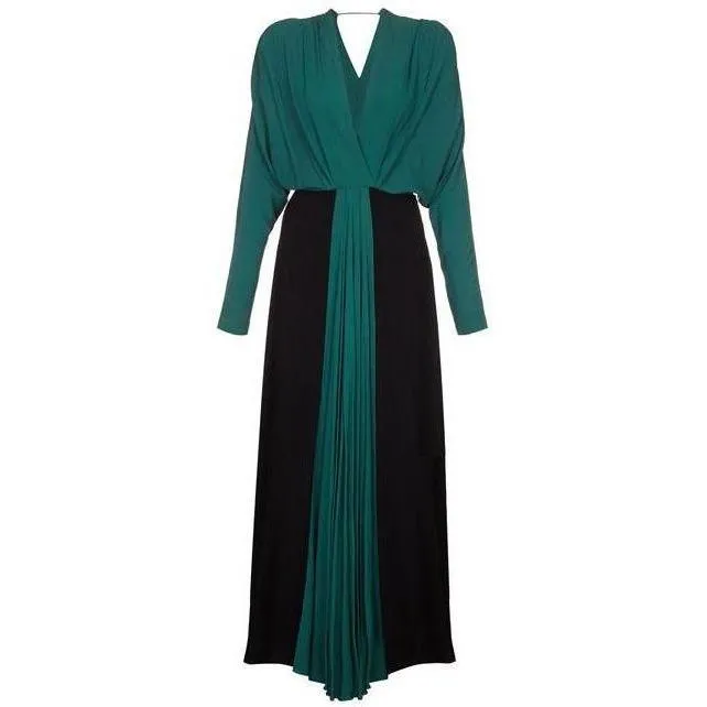 ARCHIVE - 1940s Green and Black Crepe Dress