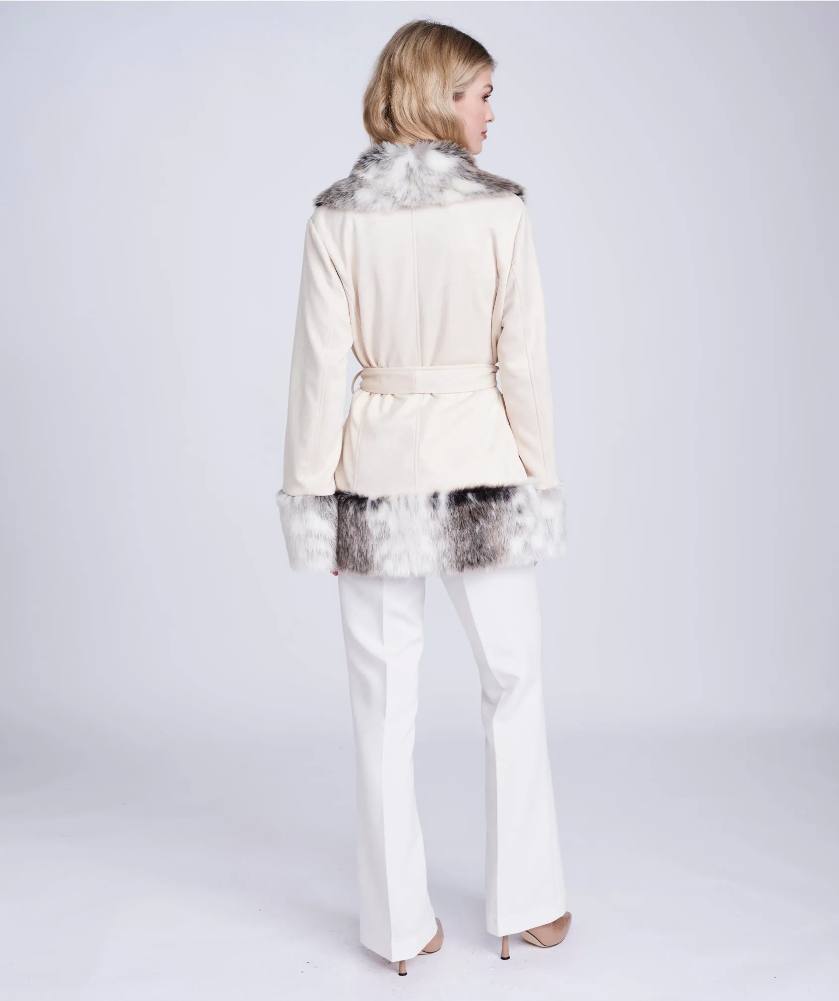 Ariella Coat - Snow/leopard