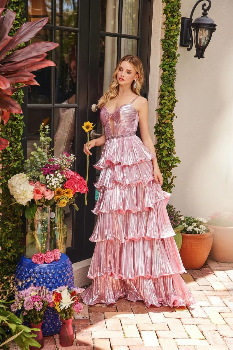 Ava Presley Tiered Pleated Ruffle Prom Dress 29263