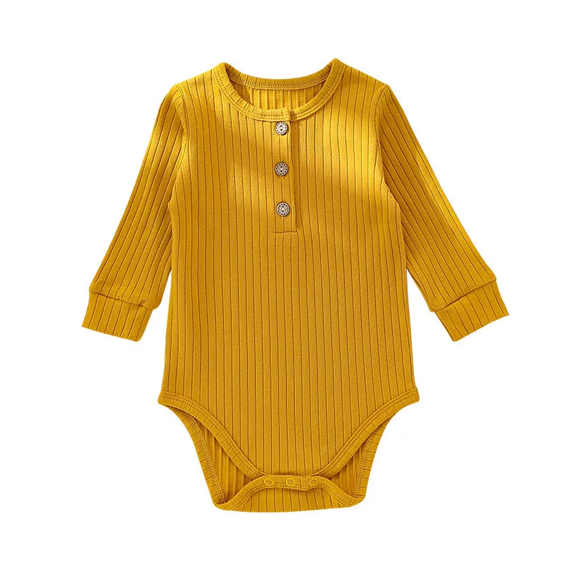 Baby Boy And Girl Solid Color Soft Cotton Long Sleeve Bodysuit by MyKids-USA™