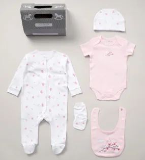 Baby Girl Clothing Flowers and Birds 5 Set