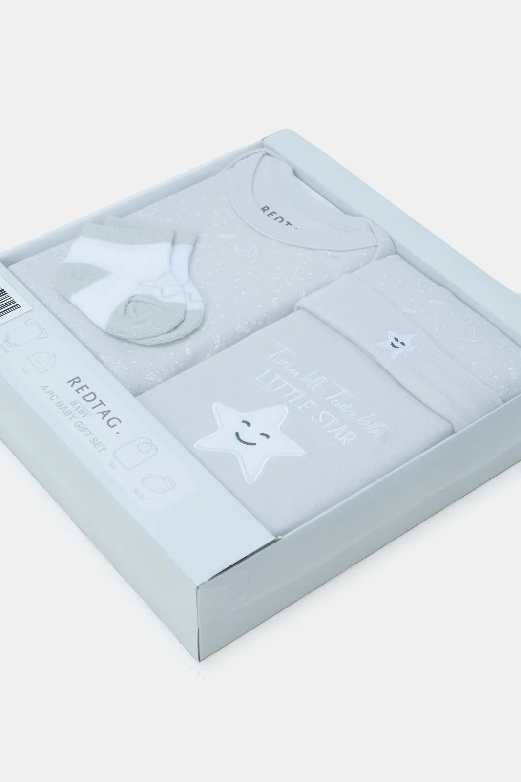 Baby Grey Printed Gift Set (4Piece)