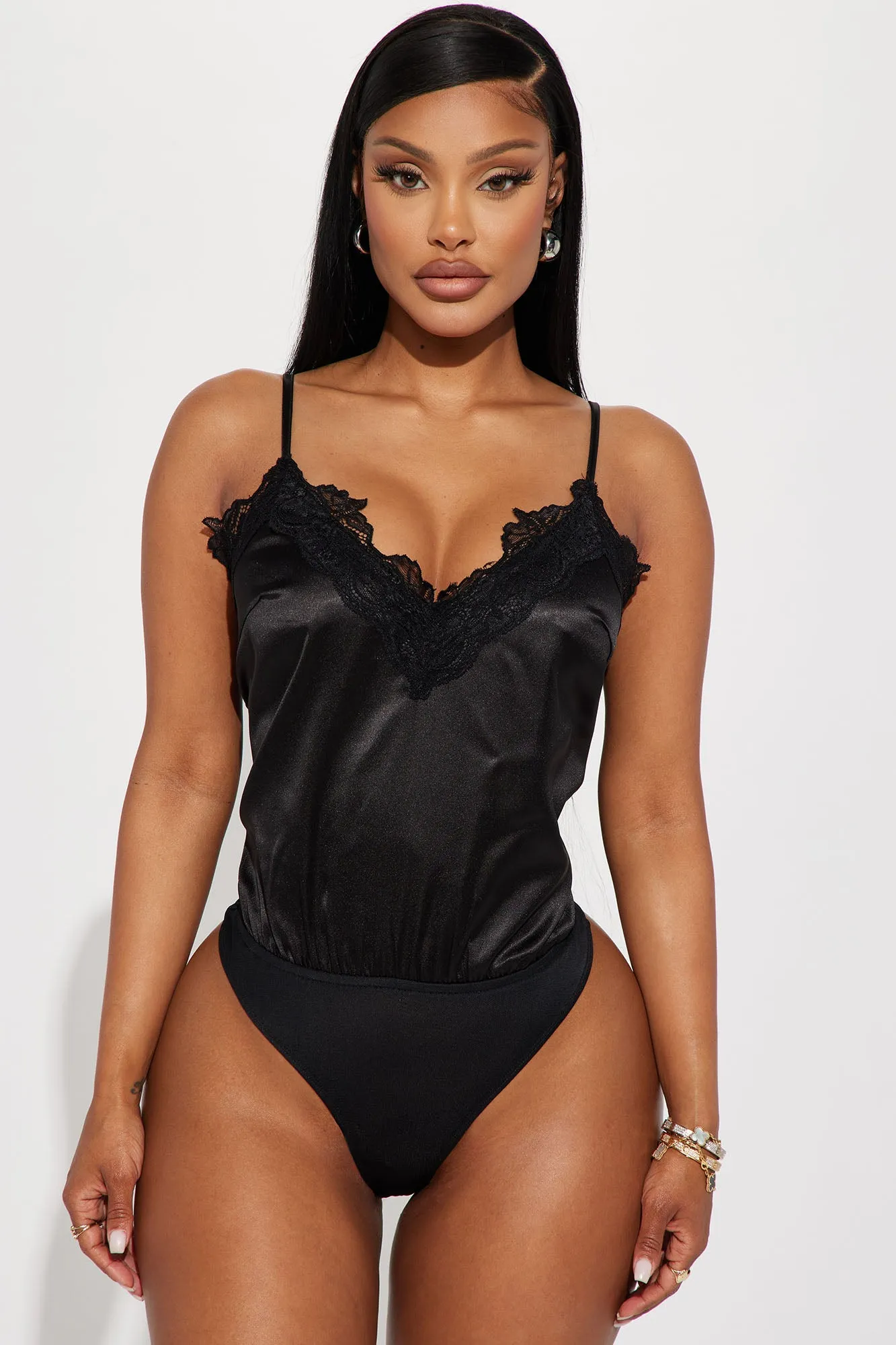 Back To You Satin Jogger Set - Black