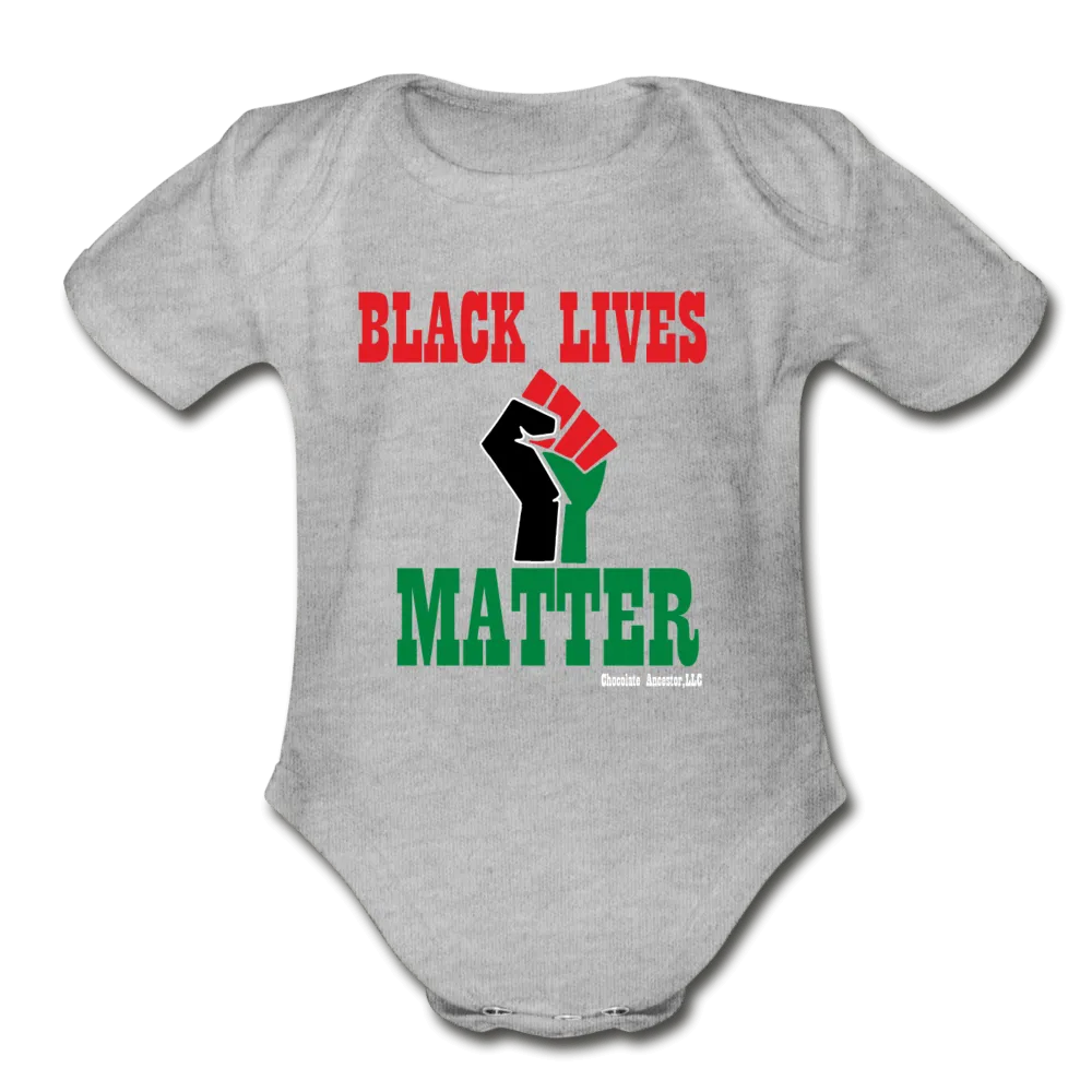 Black Lives Matter Pan African RBG Organic Short Sleeve Baby Bodysuit