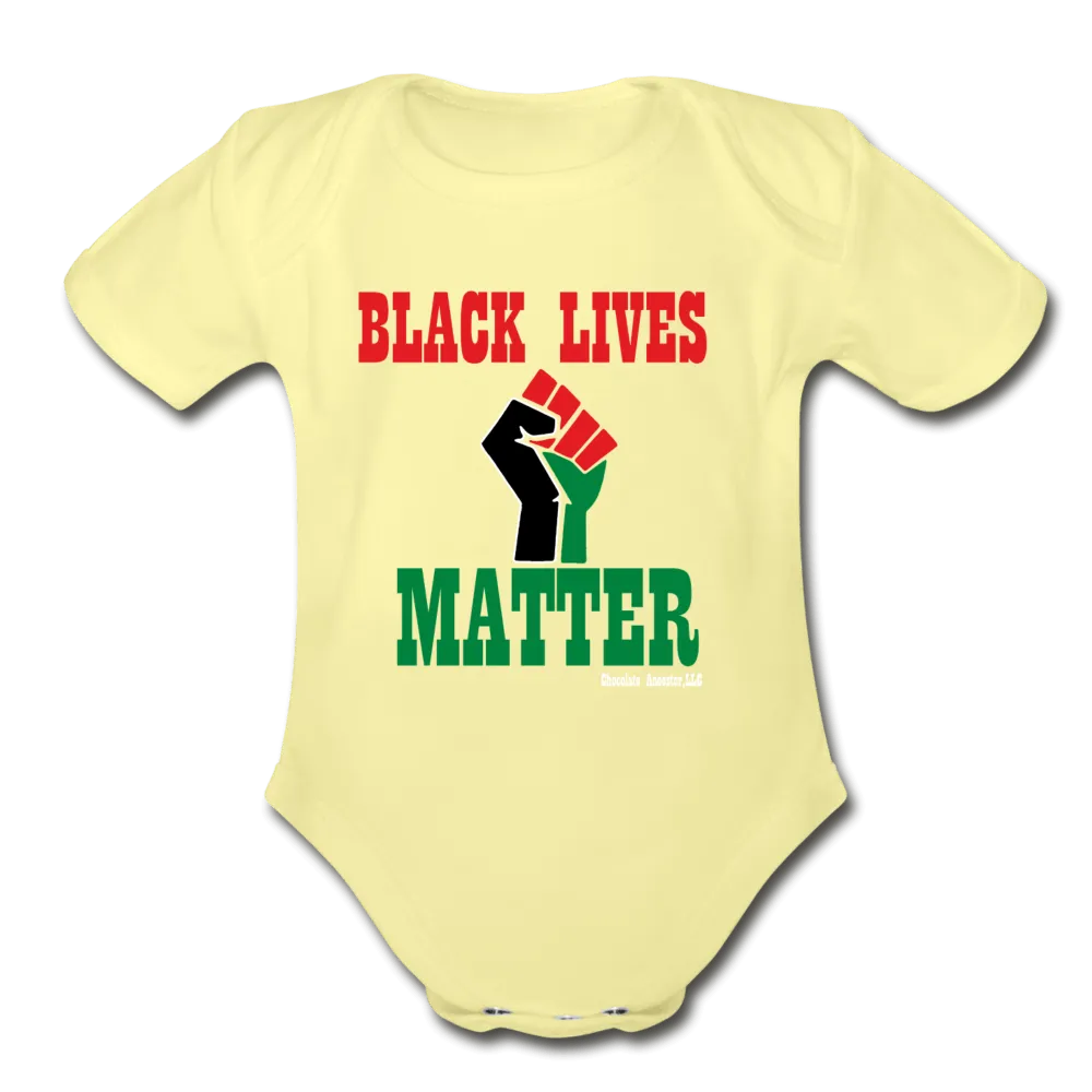 Black Lives Matter Pan African RBG Organic Short Sleeve Baby Bodysuit