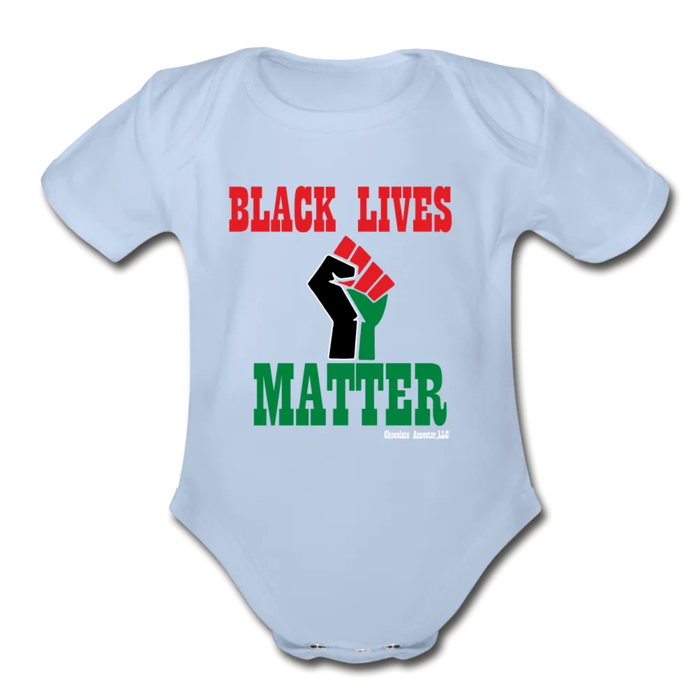 Black Lives Matter Pan African RBG Organic Short Sleeve Baby Bodysuit