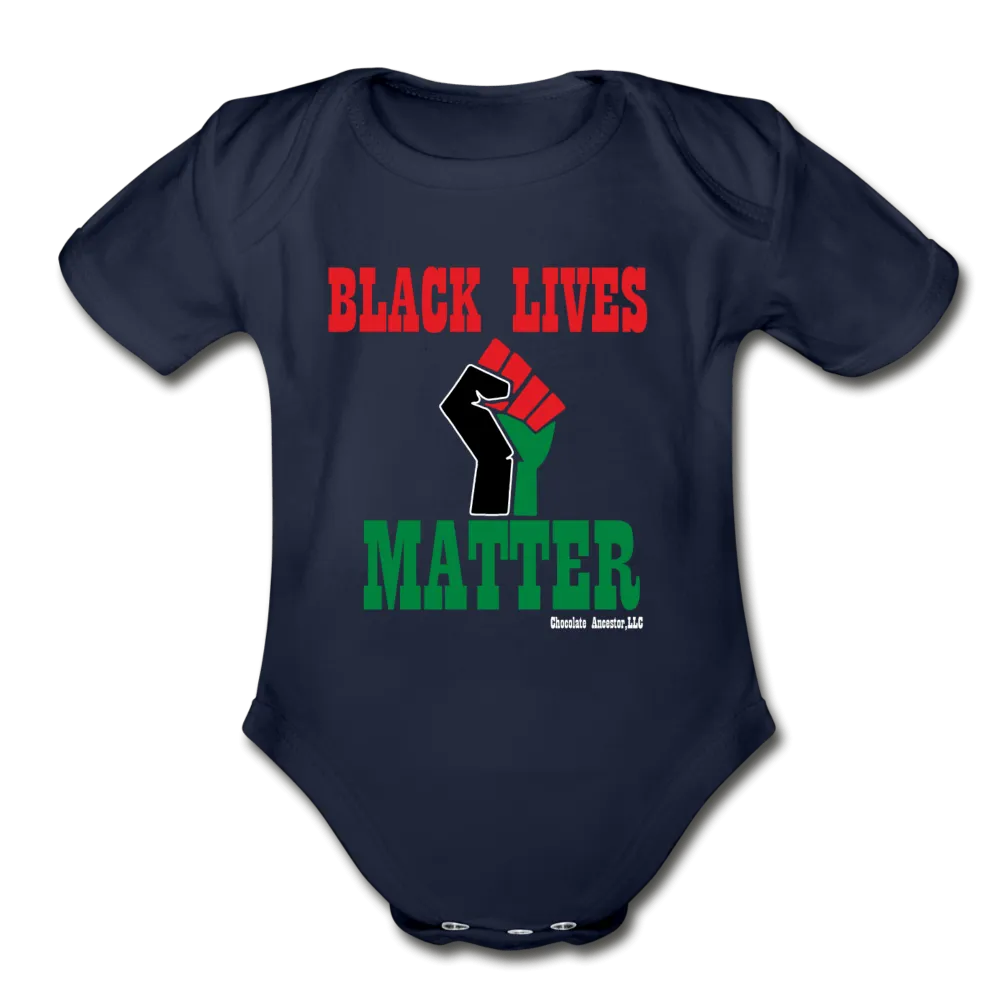 Black Lives Matter Pan African RBG Organic Short Sleeve Baby Bodysuit