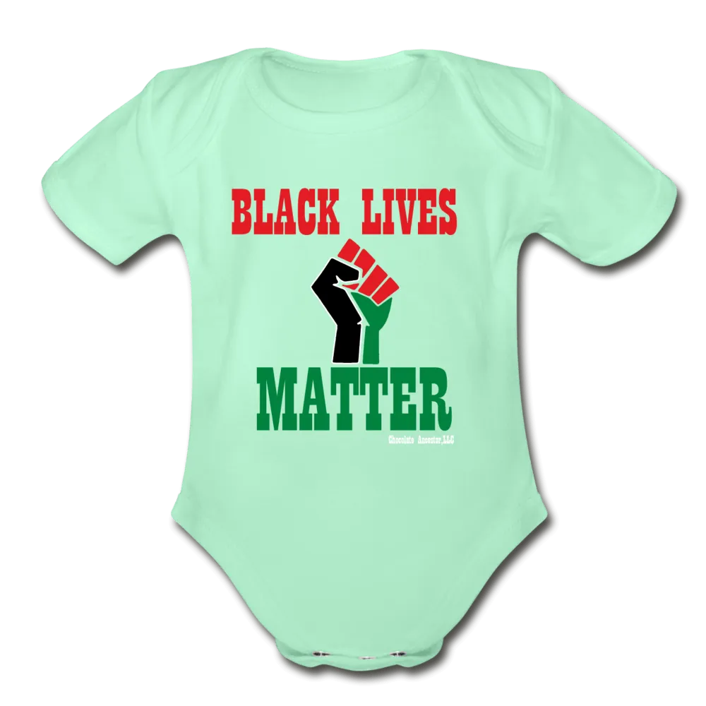 Black Lives Matter Pan African RBG Organic Short Sleeve Baby Bodysuit