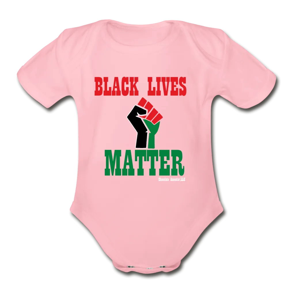 Black Lives Matter Pan African RBG Organic Short Sleeve Baby Bodysuit