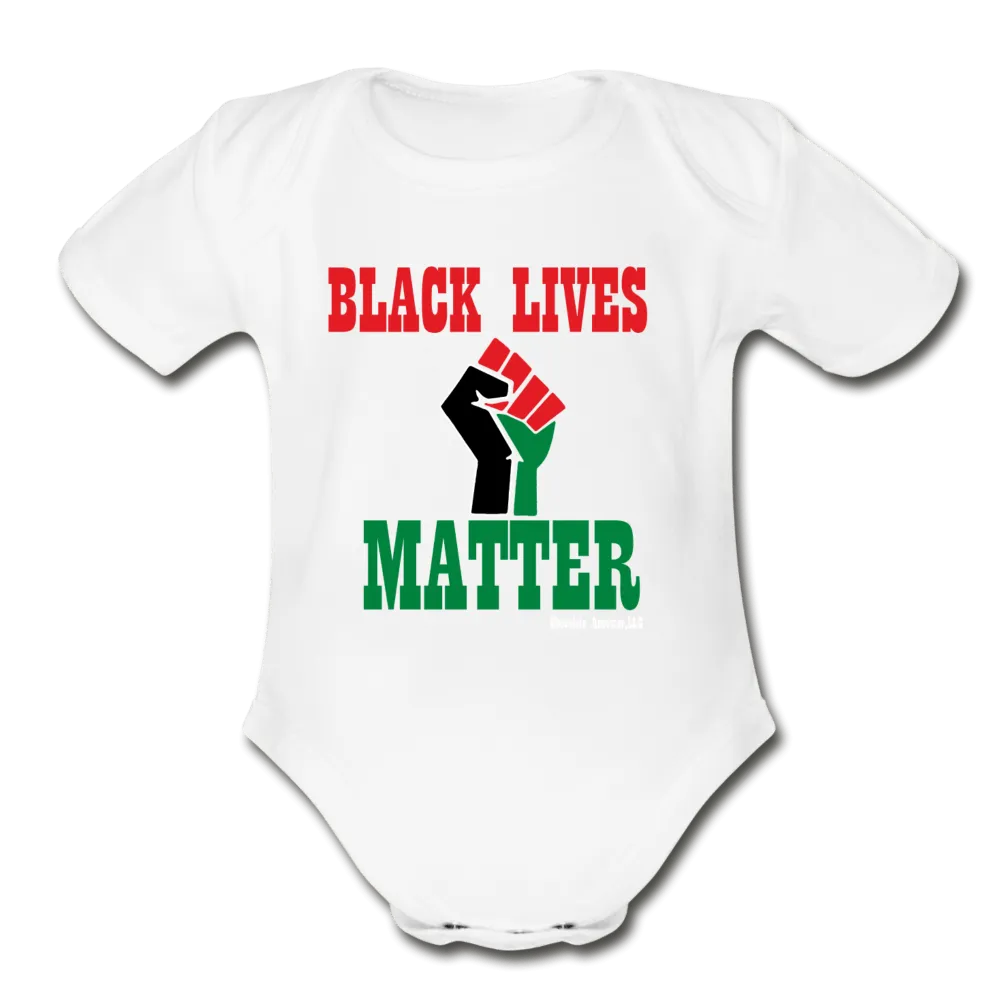 Black Lives Matter Pan African RBG Organic Short Sleeve Baby Bodysuit