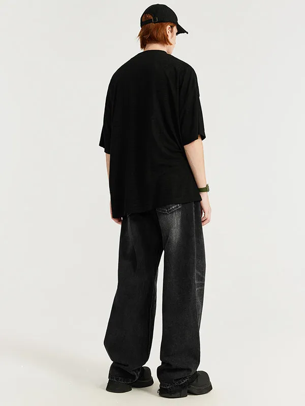 Black Washed Denim Jeans