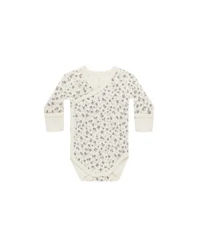 Blue Floral Side Snap Bodysuit