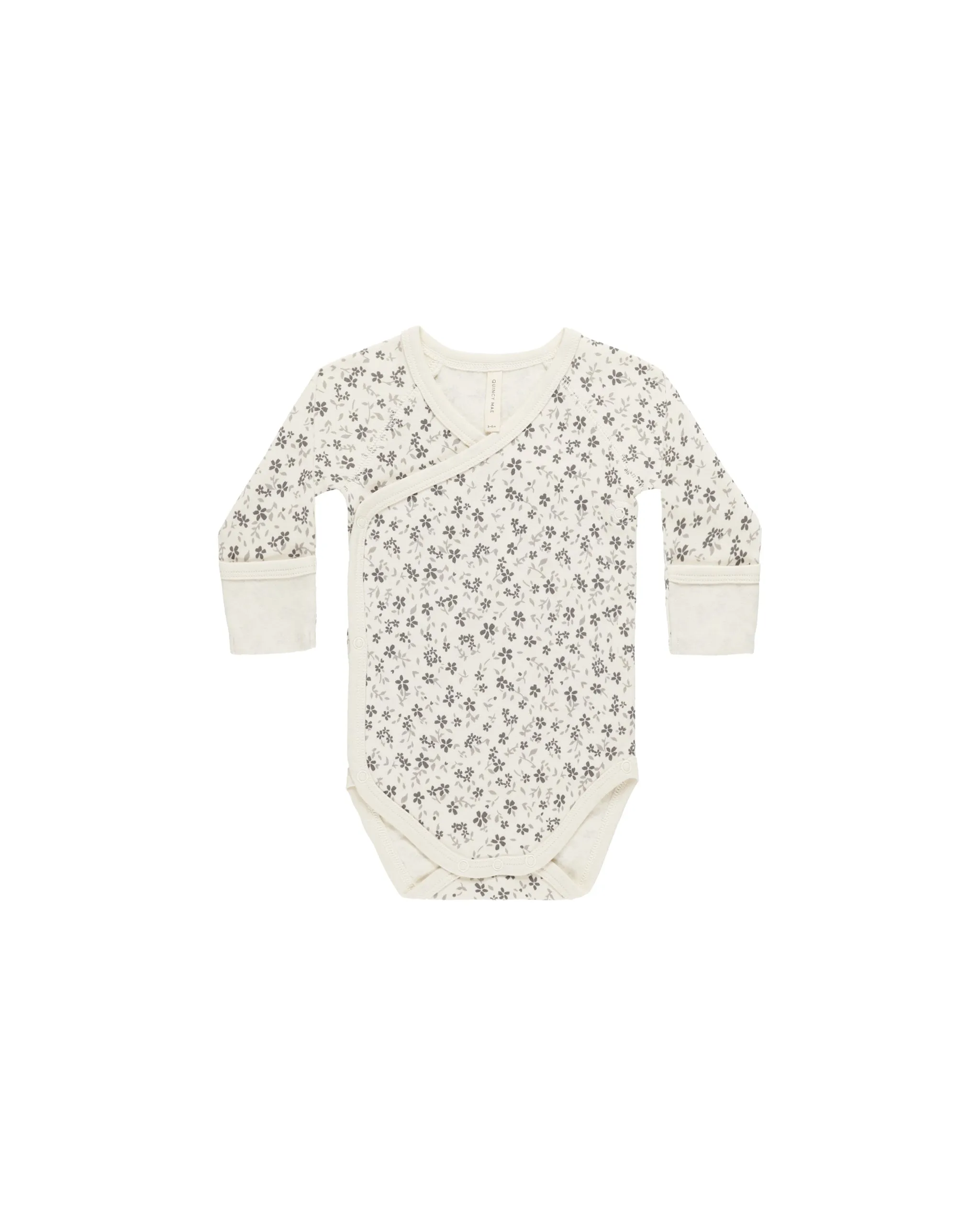 Blue Floral Side Snap Bodysuit
