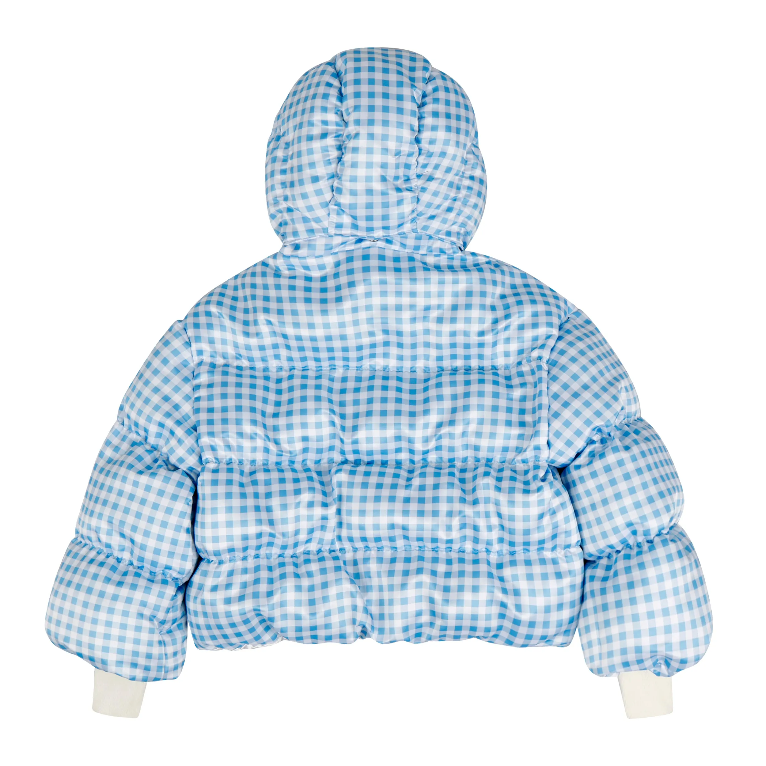 Bow Tie Puffer Coat (Gingham)