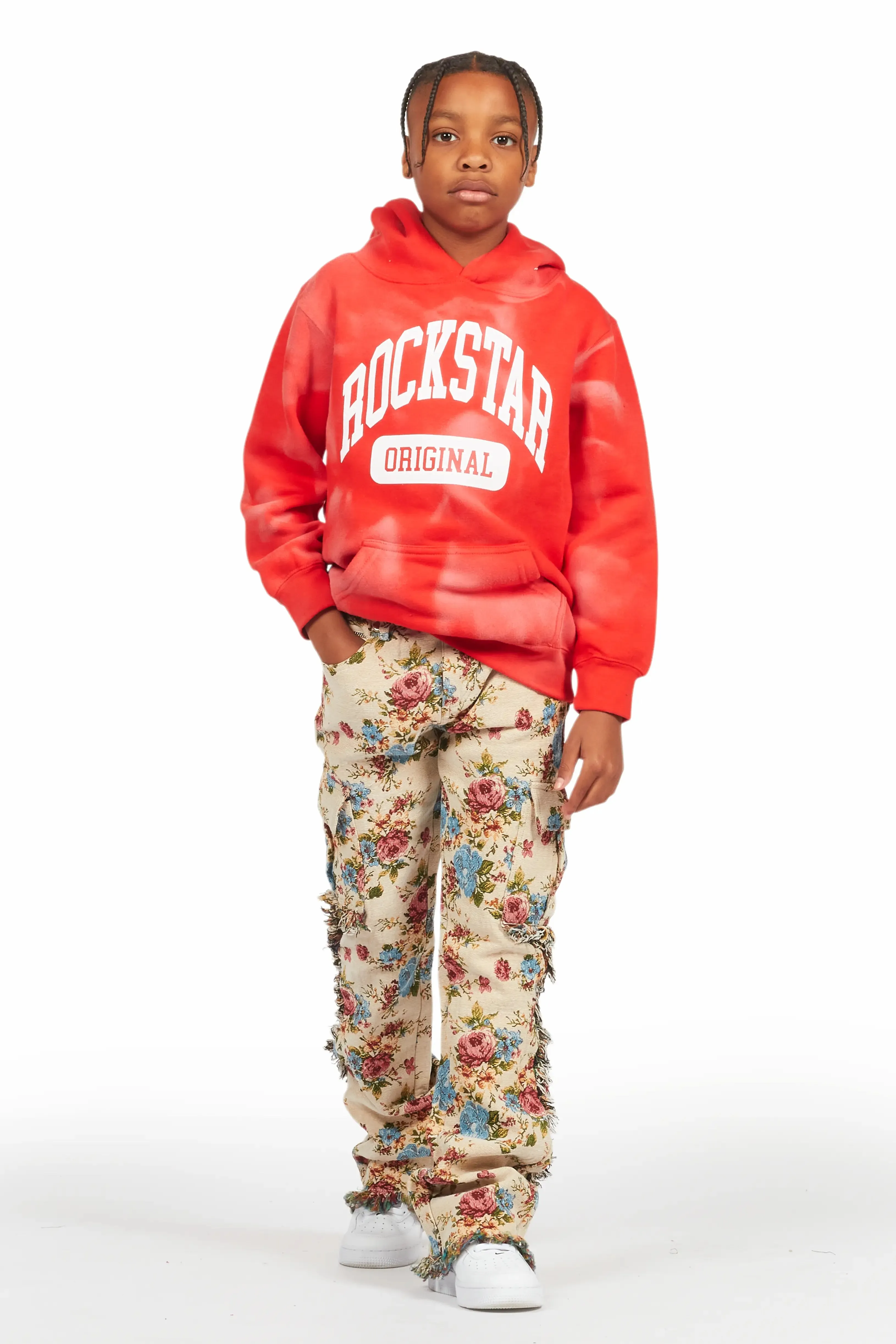 Boys Rhodes Beige/Multi Slim Flare Pants