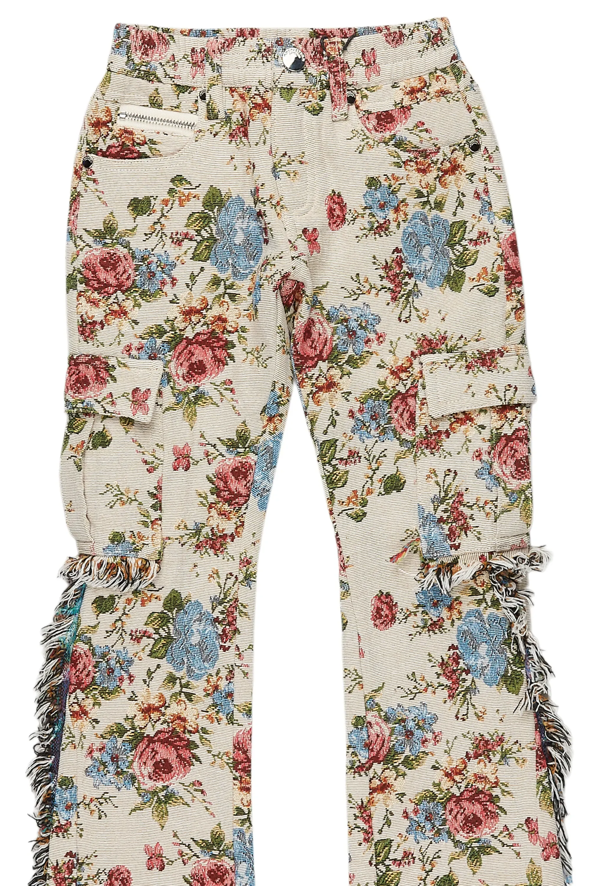 Boys Rhodes Beige/Multi Slim Flare Pants
