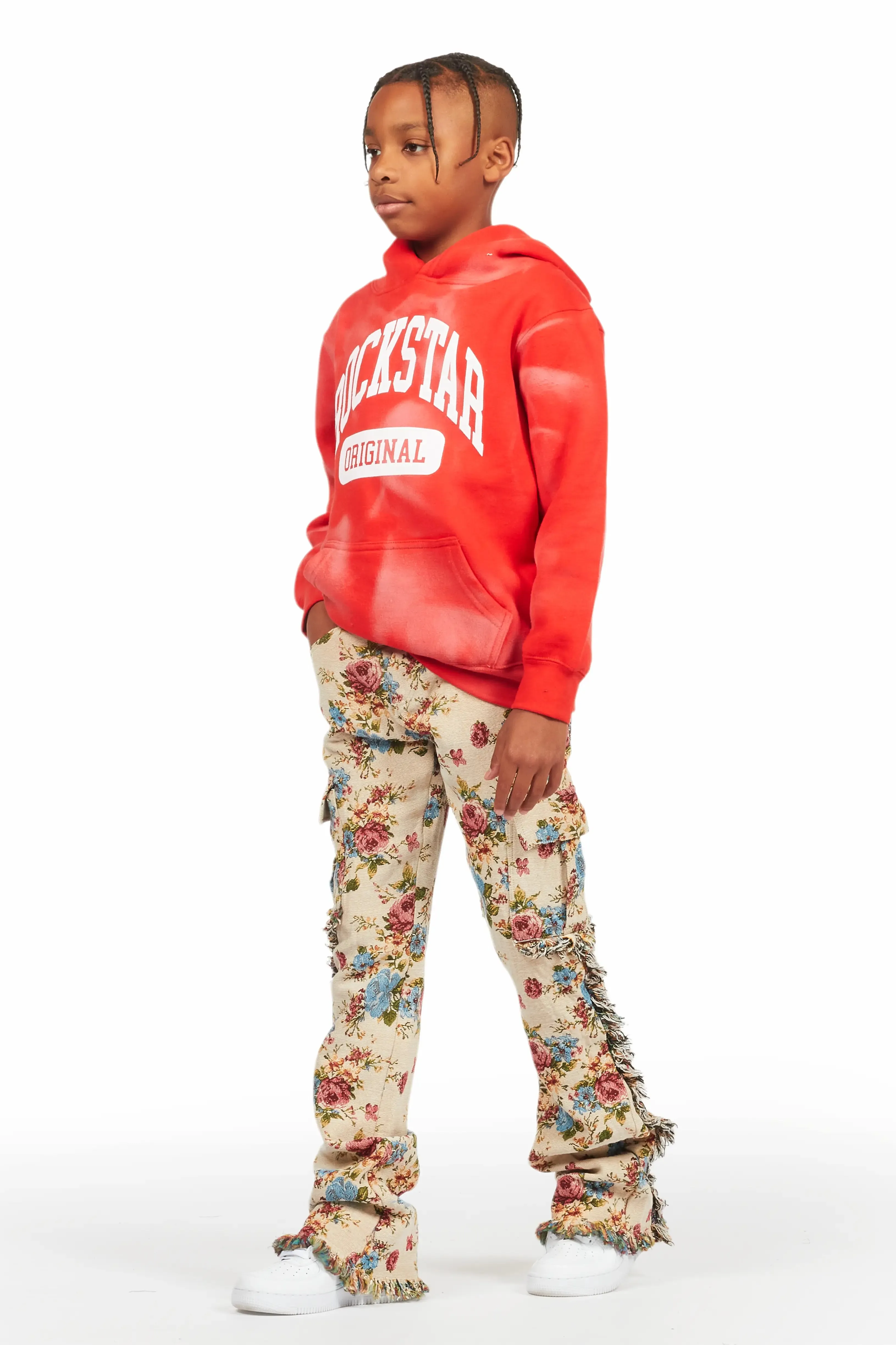 Boys Rhodes Beige/Multi Slim Flare Pants