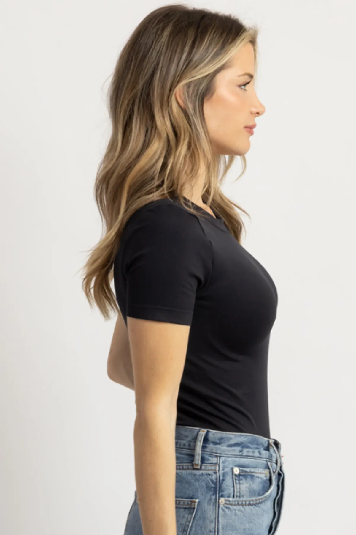 CAPSULE BLACK SMOOTH TEE BODYSUIT *BACK IN STOCK*