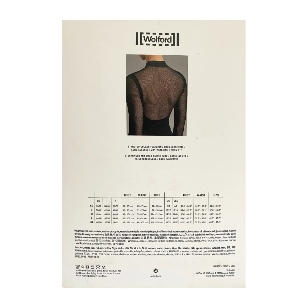 Contrast Net  Bodysuit Wolford Cream SIZE XS