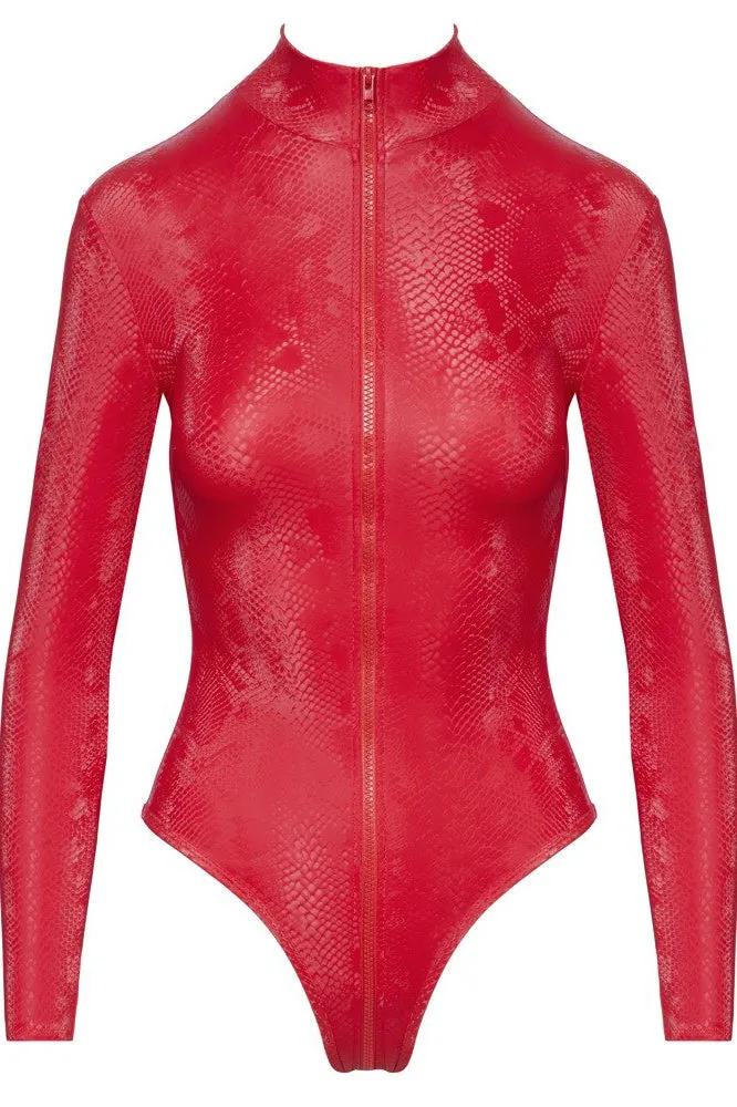 Cottelli Party Red Snakeskin Look Body