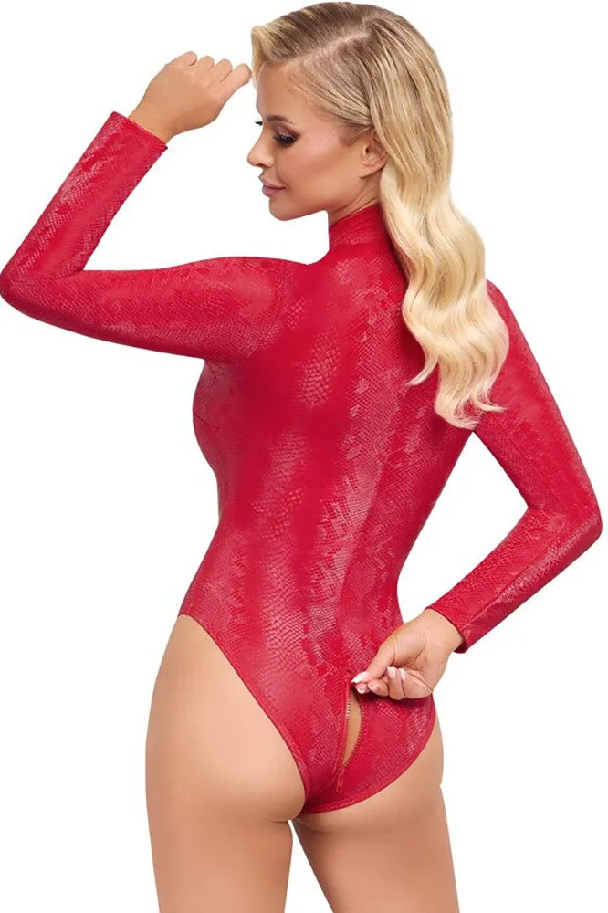Cottelli Party Red Snakeskin Look Body