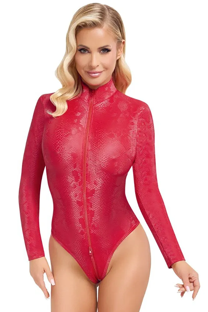 Cottelli Party Red Snakeskin Look Body