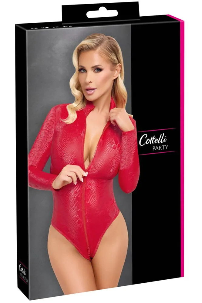 Cottelli Party Red Snakeskin Look Body
