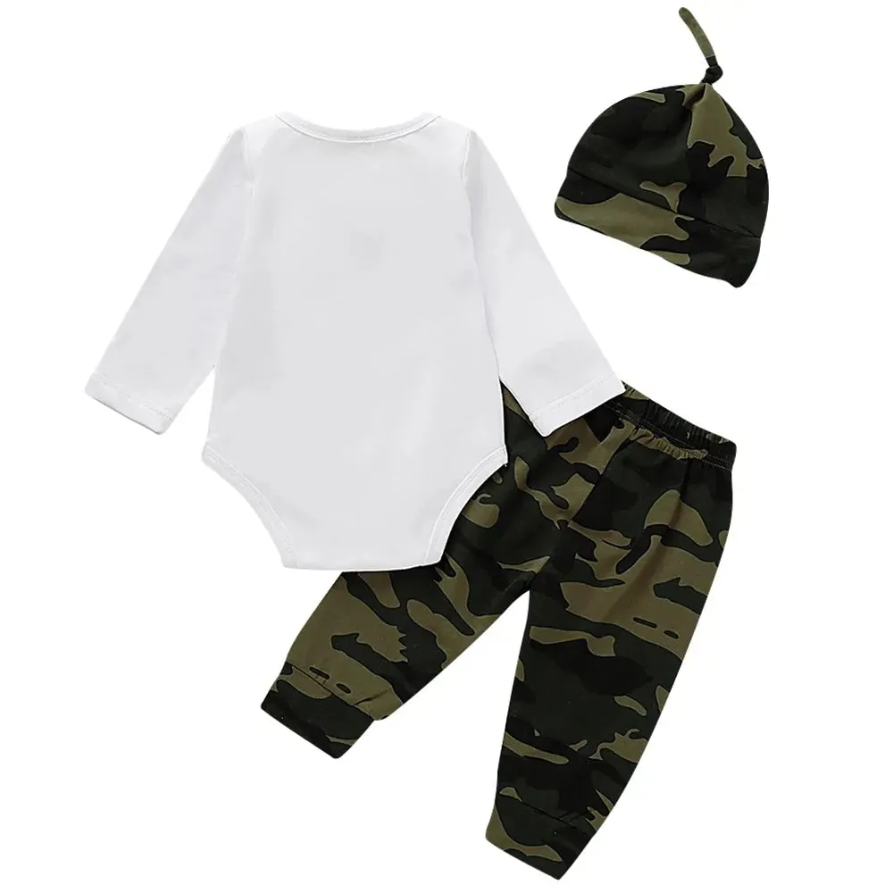 Cute 3 PCS Set Newborn Baby Boy Clothes