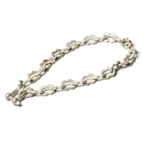 Deco link charm chain choker - acid silver