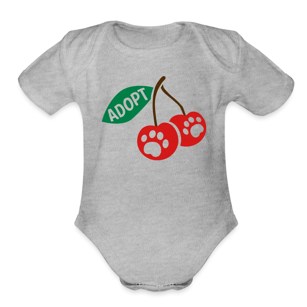 Door County Cherries Organic Short Sleeve Baby Bodysuit