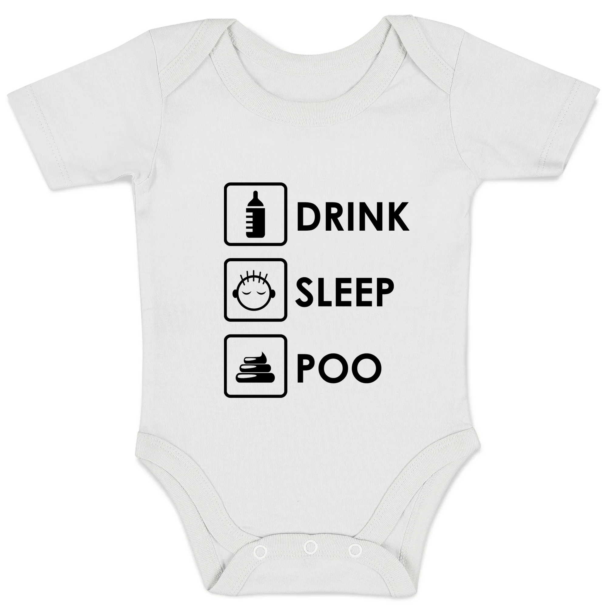 Endanzoo Organic Baby Bodysuit - Drink Sleep Poo
