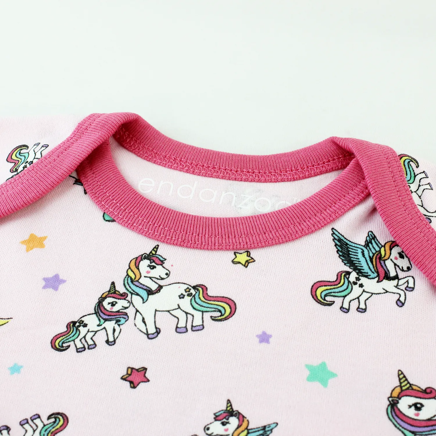 Endanzoo Organic Long Sleeve Bodysuit - Rainbow Unicorns