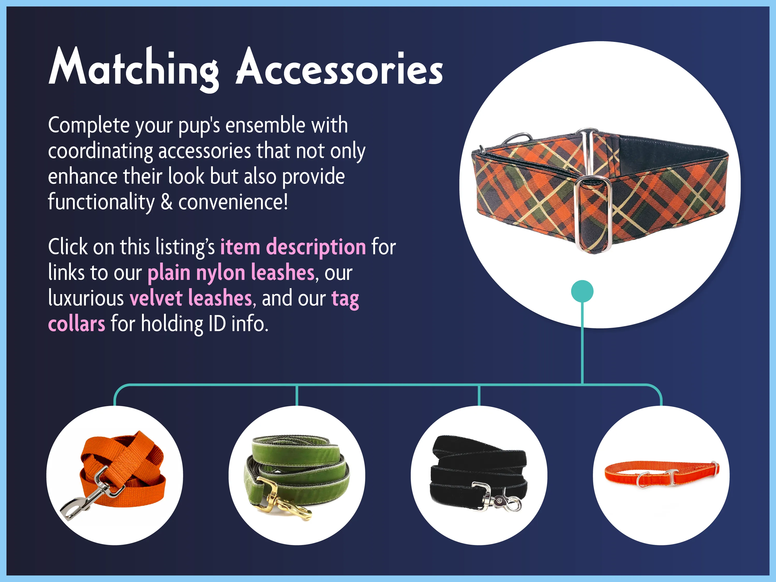 Fall Plaid - Martingale or Buckle Dog Collar - 1.5" Width