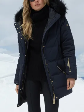 Fashion Fur Collar Hooded Zipper Coat Down Jacket