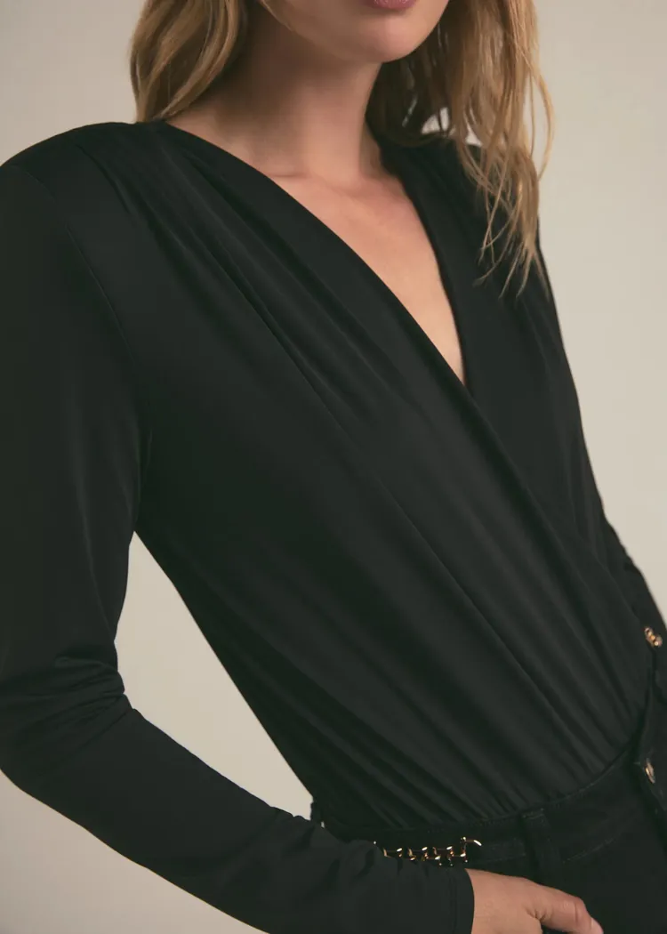 Favorite Daughter The Slinky Date Blouse- Black