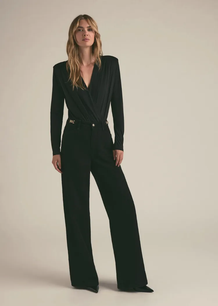 Favorite Daughter The Slinky Date Blouse- Black