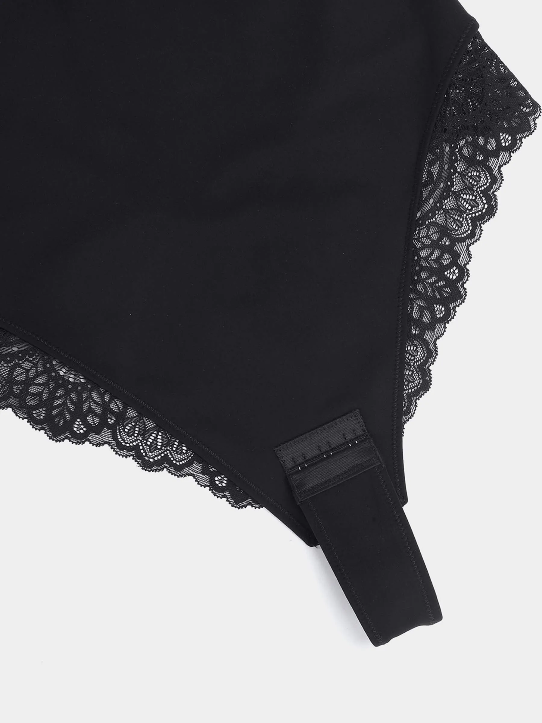 Feelingirl Deep V Neck Lace Thong Body Shaper