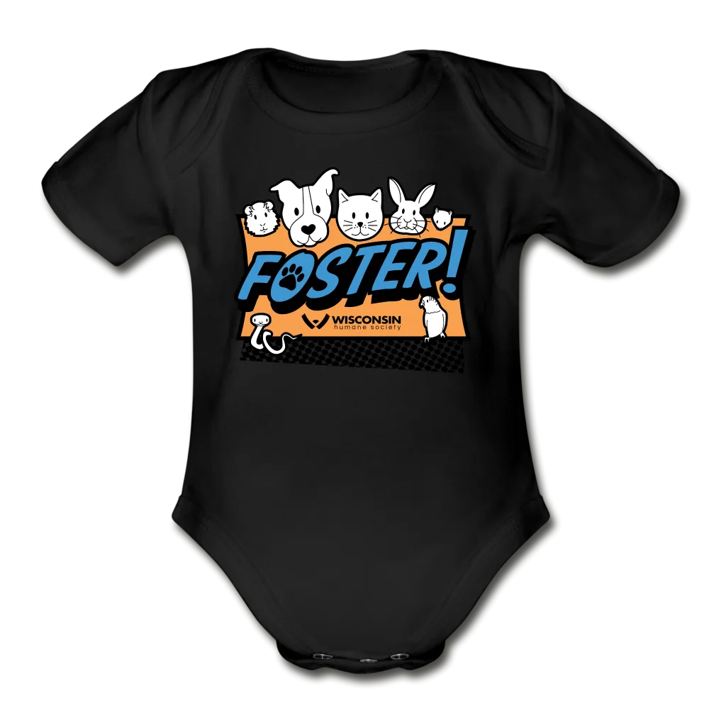 Foster Logo Organic Short Sleeve Baby Bodysuit